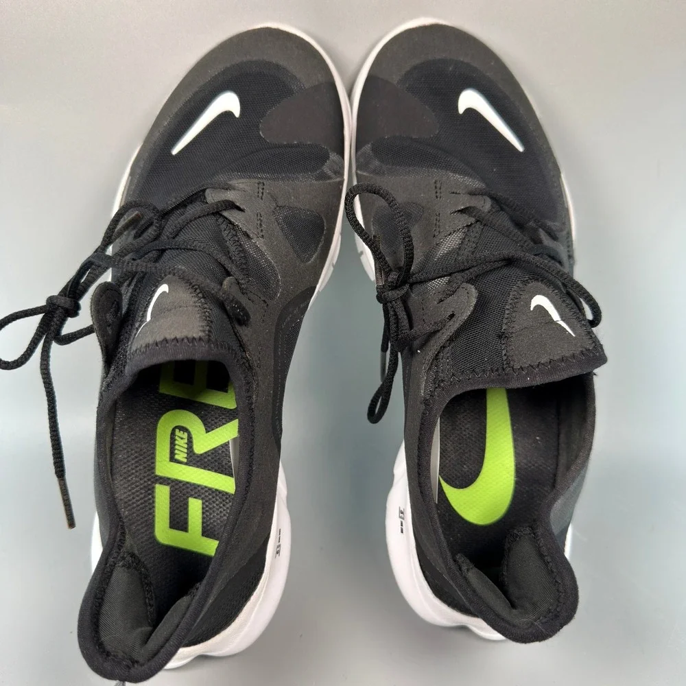 Nike Free RN 5.0 Womens Size 9 Running Shoes Volt Black White Lace Train Sneaker - Picture 6 of 16